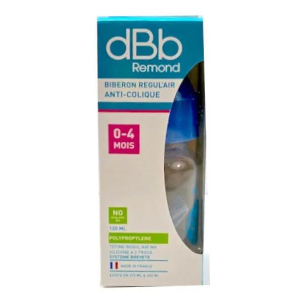Biberon en polypropylène Tétine en silicone de 0 à 6 mois Coloris Bleu 120 ml