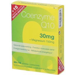 Coenzyme Q10 30mg + Magnésium 30 +15 Comprimés Gratuits