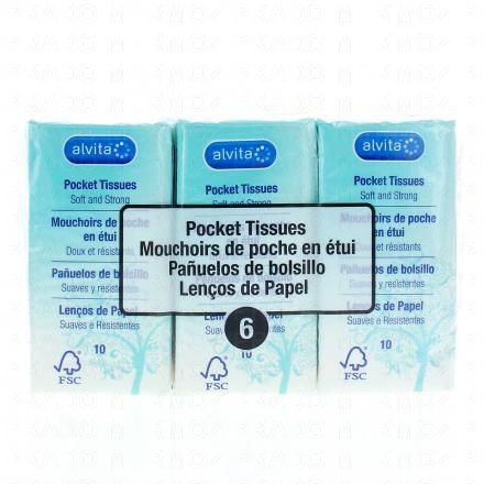 Mouchoirs blancs en papier doux 6 paquets de 10