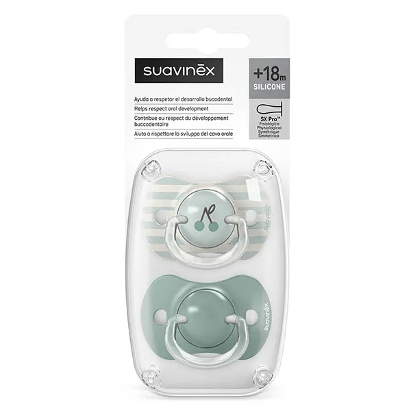 Sucettes Symétriques SXPRO +18 mois Birdies Vert x2