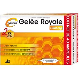 - Gelée Royale 1000Mg - Actifs naturels, Sans Alcool, Sans Colorant, Sans Conservateur - Fabriquée en France - x20 Ampoules de 10Ml