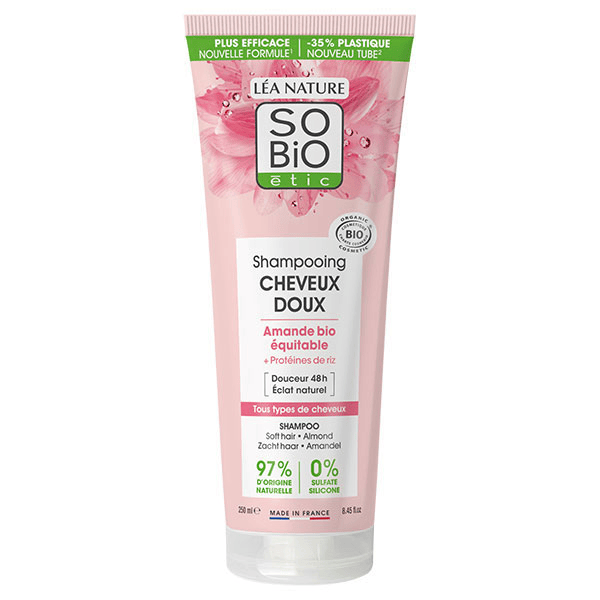 So'Bio Étic Cheveux Doux Shampoing Amande & Protéines de Riz Bio 250ml