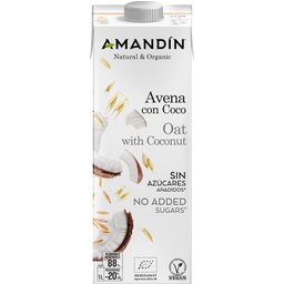 Amandín Bebida de Avena con Coco Eco Sin Azúcares 1L