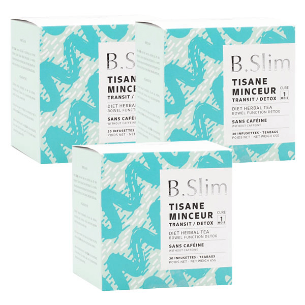 B Slim Tisane Minceur Lot de 3 boîtes de 30 sachets