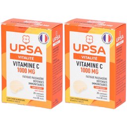 Vitamine C 1000 mg - 20 comprimés à croquer - Adulte - Complément alimentaire sans sucres, goût orange - Fatigue passagère et défenses immunitaires