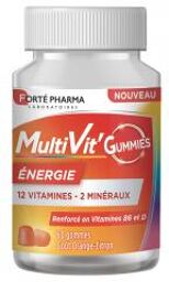 Forté Pharma Multivit Gummies Énergie 60 Gommes - Pot 60 gommes