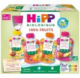 100% Fruits Purée de Fruits dès 4/6 Mois Bio 8 Gourdes - Boîte 8 gourdes de 90 g