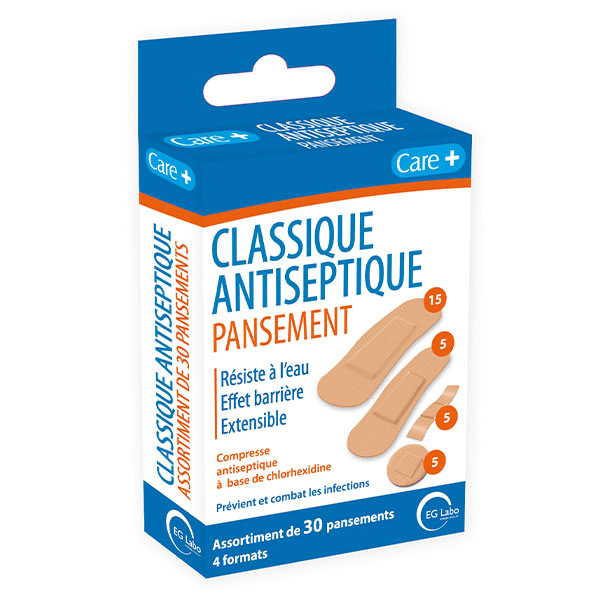 + Pansements classiques antiseptiques - 15 unités