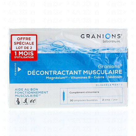 Décontractant musculaire lot 2 boîtes 30 ampoules