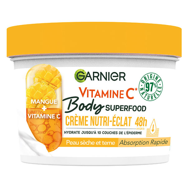 Body Superfood Crème nutri-éclat Mangue et Vitamine C 380ml