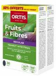 Fruits & Fibres Regular Transit Intestinal Lot de 2 x 30 Comprimés - Lot 2 x 30 Comprimés