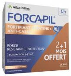Forcapil Fortifiant Kératine+ Programme 3 mois 120 + 60 Gélules - Lot 120 gélules + 60 gélules