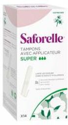 14 Tampons Super Avec Applicateur en Coton Bio - Boîte 14 tampons