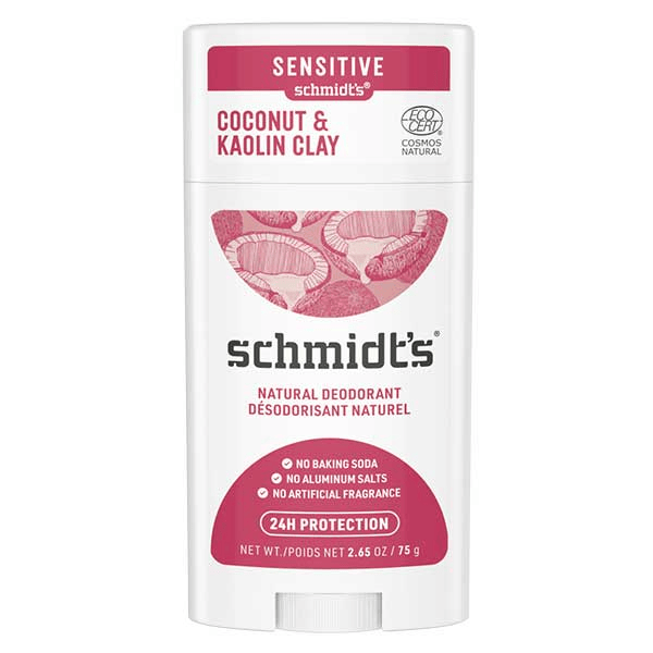 Schmidt's Sensitive Déodorant Stick Noix de Coco & Argile Kaolin 58ml