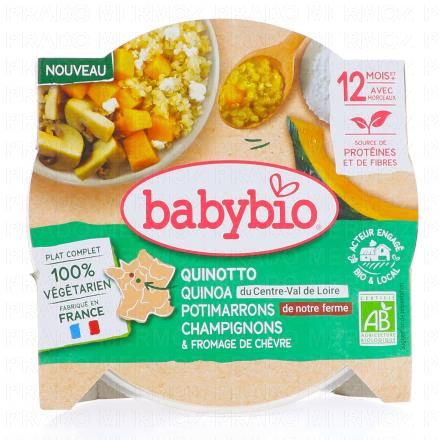 Végétal - Petit plat Quinotto Quinoa Potimarrons Champignons Fromage de Chèvre +12 Mois Bio 230g
