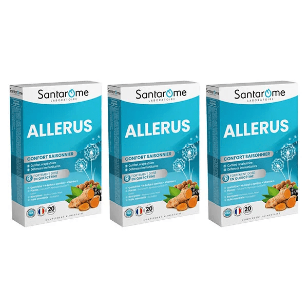 Santarome Allérus Confort respiratoire et Immunité Confort saisonnier Lot de 3 x 20 comprimés