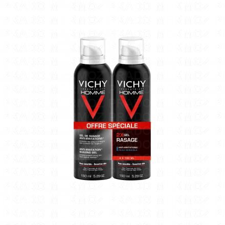 Homme gel de rasage anti-irritations lot de 2 aérosols x 150ml