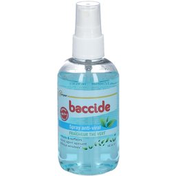 Baccide - Désinfectant - Spray hydroalcoolique Anti-Viral - Parfum Fraîcheur Thé Vert - Mains & surfaces - 100ml