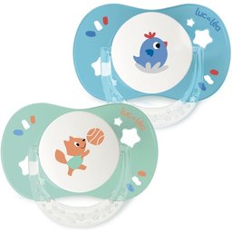 Luc Et Léa Duo Sucette Physiologique 0-6m Écureuil Coq 2 Unités