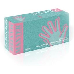 Gants Nitrile Non Poudrés Taille S Bleu Turquoise 100uts