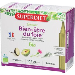 Superdiet Quatuor Bio Foie - Radis Noir, Artichaut, Chardon, Romarin