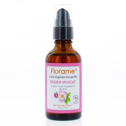 Huile végétale vierge bio rosier muscat flacon pompe 50ml