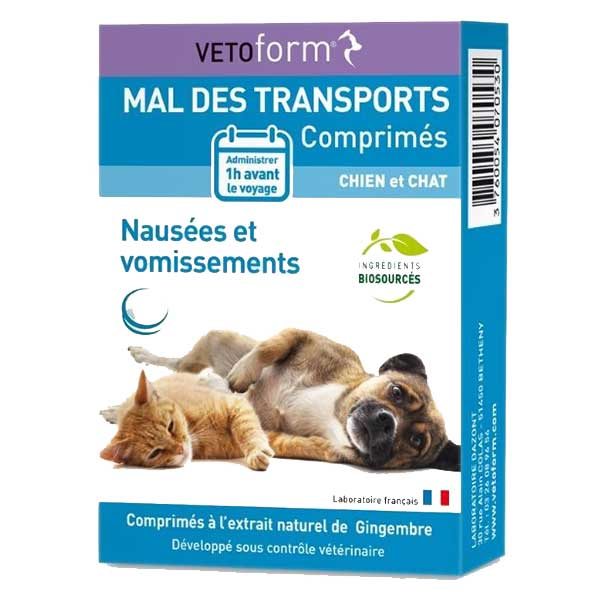 Mal des Transports Chiens et Chats 30 comprimés