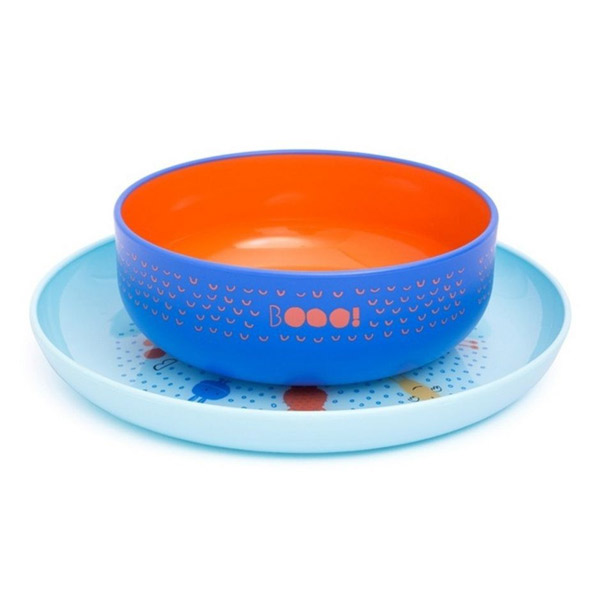 Assiette + Bol Bleu