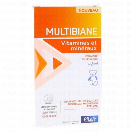 Multibiane Enfant - Vitamines et Minéraux x30 Comprimés à Croquer