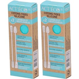 Act'eco Double Cotons-tiges Silicone Turquoise