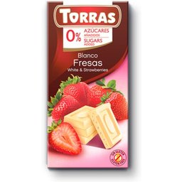 Choco Blanc Fraise Sans Gluten Sans Sucre 75g