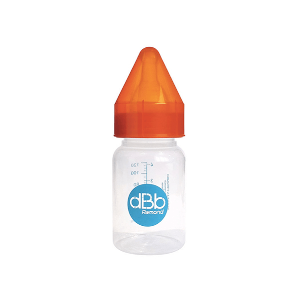 Biberon en polypropylène Coloris Orange Tétine en silicone de 0 à 6 mois 120 ml