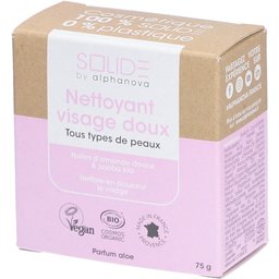 Alphanova Nettoyant visage doux solide pour tous types de peaux