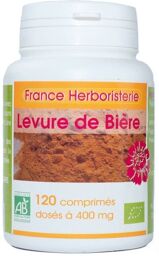 LEVURE DE BIERE BIO AB dosés à 400 mg en comprimés.
