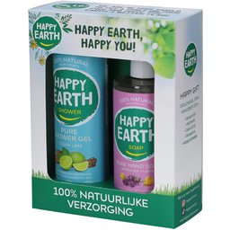 Happy Earth Giftset Cedar Lime Shower Gel and Lavender Ylang Hand Soap
