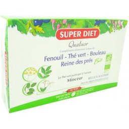Super Diet Quatuor Thé Vert Minceur Bio 20 ampoules de 15ml