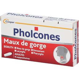 - Maux de gorge - Adultes - 8 suppositoires