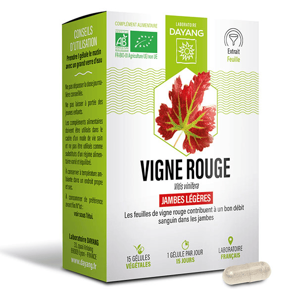 Vigne Rouge Bio Jambes Légères 15 gélules