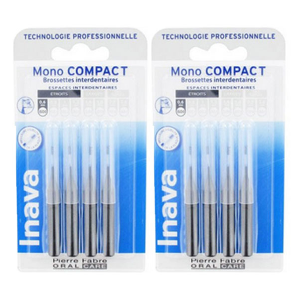 Brossettes 0.6mm Mono Compact Espaces Étroits Noir 4 unités Lot de 2
