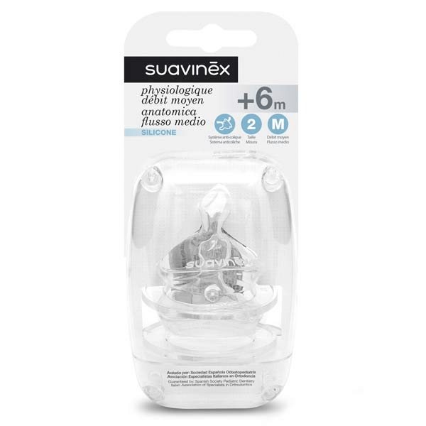 Tétine Anatomique Silicone SX Pro Débit M +6m Lot de 2