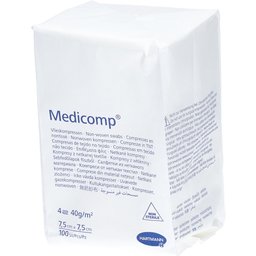 Medicomp NON Stérile - Compresse en non tissé, non stérile, 40 g. 7,5 cm x 7,5 cm (ref. 41