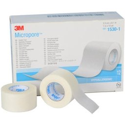 Porte-rouleau microporeux avec ruban de papier blanc 7,5m x 2,5cm