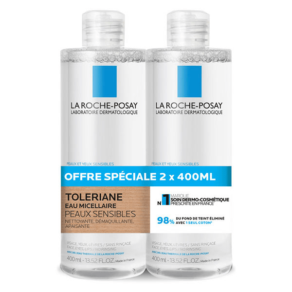 Toleriane Physiologique Eau Micellaire Peaux Sensibles - 400ml - Lot de 2