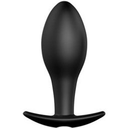 Anal Plug Silicone Anchor Shape 12 Modes Vibration Black 1pc