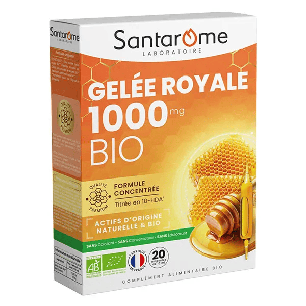 Santarome Ruche Royale Gelée Royale 1000 MG Bio Immunité 20 ampoules