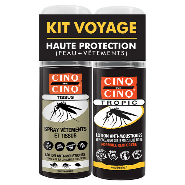 Kit voyage anti-moustiques/tigre haute protection 100ml + 75ml