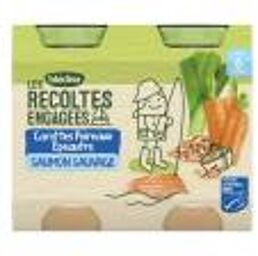 Blédina Les Récoltes Engagées Carottes Poireaux Epeautre et Saumon Sauvage Dès 6 Mois 2 POTS - 2 pots 2 pots de 200 g