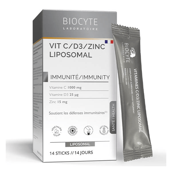 Vitamine C, D3 Zinc Liposomal Défenses immunitaires 14 Sticks