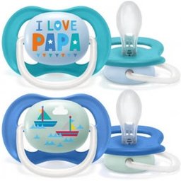 Avent Sucette Ultra Air Happy 6-18m Bleu 2 unités