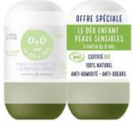 Déo Enfant dès 10 ans Peaux Sensibles Bio 2 x 50 ml - Lot 2 x 50 ml